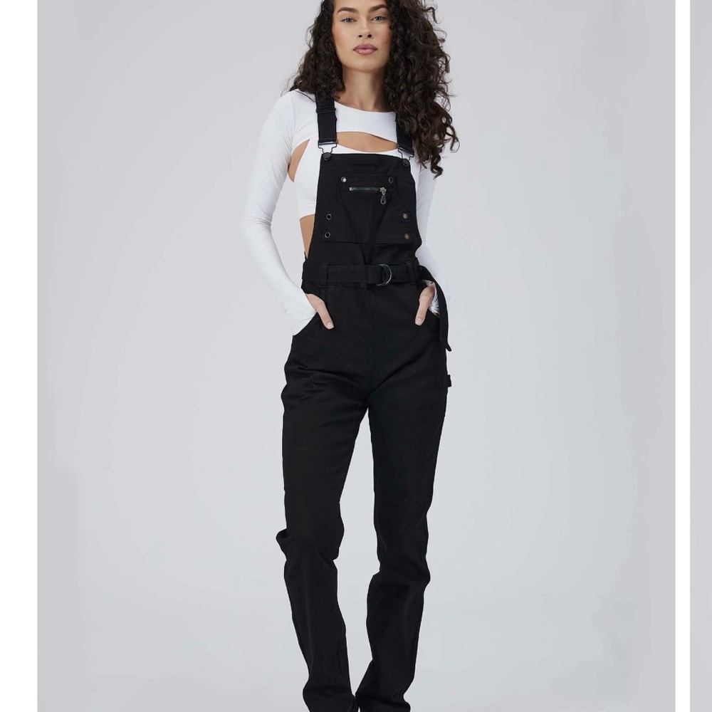 Buffbunny Over it all Black Overalls NWT